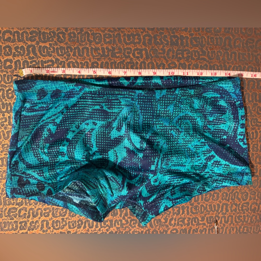 Men's Swim Trunks in Teal Pattern - Picture 5 of 7